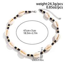 1pc Men's Simple Wooden Bead & Shell Necklace, Bohemian Beaded Shell Jewelry Accessory, Suitable For Summer Beach Wear - Color Mixing - View 6