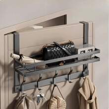 Over The Door Hook Storage Rack - Door Back Hook Towel Rack, Coat Hanger For Door, Fits 1.33-1.77 Inch Door Thickness, Easy To Install, Home Essentials, Kitchen Bathroom Accessories
