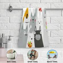 2pc Cartoon Funny Cats 2 Pcs Towel Soft Washcloth Hand Towel For Bathroom Home Decor