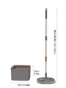 1set Wastewater Separate Mop, Rotating Mop, No Hands Washing Mop, 360 Degree Rotating Wringing Mop, 3 Pole Dirty Water Separation Bucket 1, Mop Plate 1, Mop Cloth 2, Home Flat Absorbent Mop