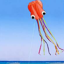 1pc Large Soft Octopus Easy Flyer Kite With With 3935.83inch Rope, 26.0*157.0 Inch Kite For Beach Park - Red - View 6