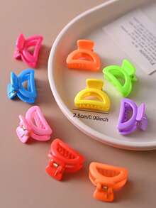 30pcs Bright Color D-Shaped Hair Claws For Women, Cute Sweet Niche Everyday Versatile Mini Hair Clip Accessories