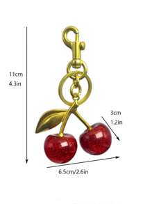 1pc Cherry Charm Accessory Women's Bag Or Keychain Pendant Cherry Adornment Individualized Bag Decoration For Women Car Accessories Bag Charm School Cute Goth Y2k