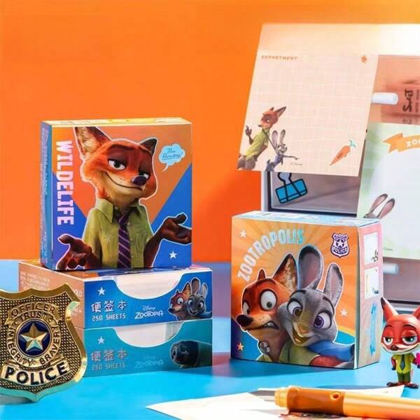 Disney 250pcs Disney Licensed Cartoon Drawing Scratch Pads Sticker Papers For Kids And Infants, Assorted Designs, School Supplies,Back To School