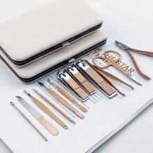 7/12/16pcs Portable Nail Clipper Storage Box With Portable Travel Case, Suitable For Home And Travel Use, Including Straight Edge Scissors And Files, Ear Spoons, Scissors - Professional Travel Beauty And Care Tools