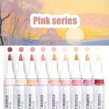A Group Of 9 Pieces To Form A Color Series. These Are Soft-Tip Acrylic Markers, Which Are Also Art Pens For Drawing. Can Be Used For Color Layer, Does Not Penetrate Paper, Suitable For Graffiti On A Variety Of Surfaces. Colorful , Back To School Gifts