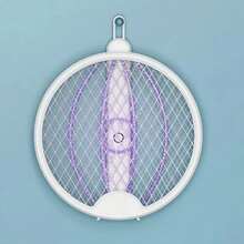 OBOVAY 1pc Foldable Electric Mosquito Killer Fly Swatter Trap USB Rechargeable Mosquito Racket Insect Killer With UV Light Bug Zapper,500mAh - Multicolor - View 6