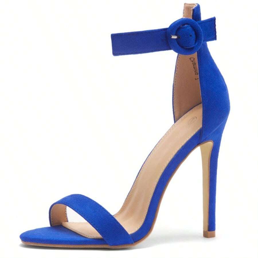 Women's Heeled Dress Sandals Open Toe Ankle Strap High Stiletto Wedding Party Pump H-Charming - 皇家藍 - 查看 1