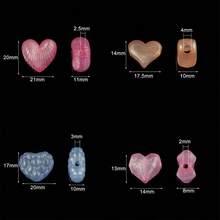 30pcs Acrylic Colorful Glow-In-The-Dark Heart Shaped Beads For DIY Jewelry - Multicolor - View 3