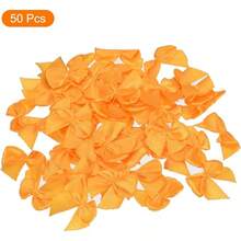 50PCs Mini Ribbon Bow 1 "Mini Fabric Satin Ribbon Flower Bows For Craft DIY Sewing Wedding Birthday Party Red - 橘色 - 查看 4