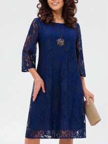 فستان حفلات أنيق، دانتيل متباين، مناسب للزفاف والسهرة والعطلات