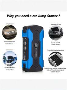 Arrancador de coche - Linterna LED y cargador de batería de coche - Luz LED de emergencia - Para automóviles, motocicletas, camiones, SUV - Para propietarios de automóviles y preparación para emergencias - Regalo perfecto para asistencia en carretera, Cargador de batería de arranque de coche de alta capacidad