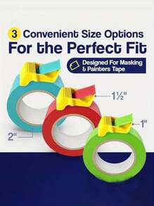 3pcs/Set Tape Packer, Tape Divider, Speed Up The Efficiency Of The Work, Small Tape Cutter, Painting Accessories Tape Corner,Small Tape Cover Tape Cutter Painter Craftsman Painting Tape Divider