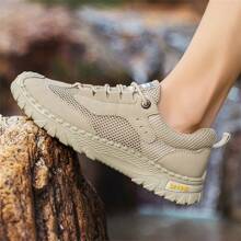 Zapatos casuales de exterior para hombre, zapatillas de moda con estilo retro, zapatos de playa de corte calado para caminar