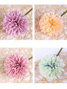 10pcs Simulation Small Dandelion Decorative Bouquet, Ping Pong Daisy Decorative Flower Arrangement, Colorful And Dynamic Simulation Dandelion Flower Ball, Rustic Home Decoration, Garden Flower Decorations, Photography Props, Suitable For Home Living Room Bedroom Kitchen, Weddings, Hotels, Restaurants, Company Reception, Campus, Dormitory