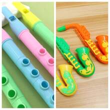 2 peças/Conjunto Brinquedos de Instrumentos Musicais Plásticos Realistas Variados, Feitos de Materiais Plásticos para Brincadeiras Normais, Adereços de Performance de Festa, Presente de Festa, Presente para Volta às Aulas e Temporada de Formatura