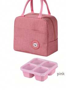 1 pieza Bolsa térmica aislada con diseño portátil impermeable con estampado de oso, ideal para la escuela y la oficina - Mantiene tus alimentos frescos y deliciosos, bolsa bento, bolsa de mano, picnic en la cocina, de vuelta a la escuela