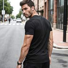 Men's Casual Slim Fit T-Shirt With Basketball Print - Summer Streetwear Fashion - Comfortable And Stylish - Black - View 2