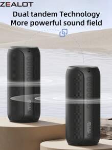 ZEALOT ZEALOT S32MAX 20W kabelloser Lautsprecher, tragbarer Outdoor-Lautsprecher, Bluetooth-Lautsprecher, integrierter 3600mAh Akku, mit RGB-Farbbeleuchtung, kann 8 Stunden spielen, kompatibel mit SD-Karte/USB/AUX, serielles Kopplungsmodus, geeignet für Smartphone/Tablet/TV/Computer, ideal für Outdoor-Partys/Radfahren/Tanzen/Strand