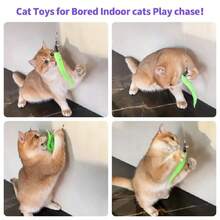 10pcs/Set (1 Wand + 9 Interchangeable Teaser Heads) Random Color Cat Toy Combo, Feather Teaser Sticks For Cats To Play And Entertain Themselves - Multicolor - View 8