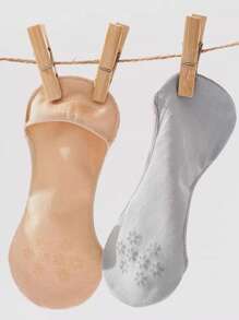 Chaussettes bateau invisibles pour femmes d'été, double couche, sans tige, en silicone antidérapant, à faible col, fines pour talons hauts