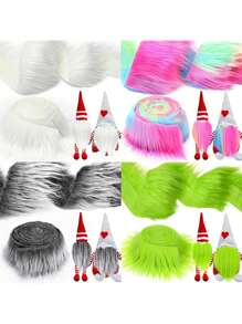 Tira de tela de piel de felpa artificial - Pelo rizado recortado previamente para barbas de gnomos, disfraces de cosplay y decoraciones, para decorar el dobladillo de faldas, material de ribete de piel artificial
