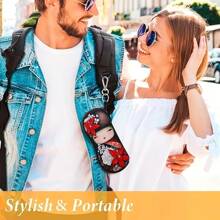 Portable Zipper Sunglasses Case, Rubber Zipper Eyeglasses Case - Portable Protective Glasses Case With Stand, Gender Reveal Party, Perfect For Birthdays, Weddings, Parties, The Perfect Gift For Colleagues, Friends, And Family, Back To School