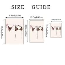 1pc Bikini Hanging Wall Art Picture Girl Laundry Canvas Prints Paintings Leopard Bikini Posters Girly Summer Decor For Bedroom, Living Room, Or Apartment,Dorm,Wall Decor Gift For Her Unframed Or Framed
