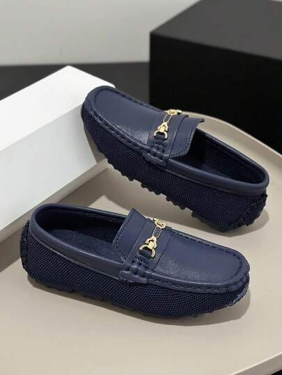 Kids Business Casual Loafers, 2025 New Knitted Breathable Lightweight Fashion Moccasins