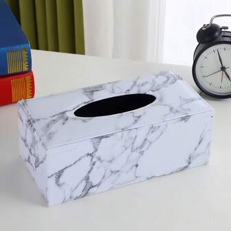 Stylish Home Marble Printed Tissue Box Paper Holder Home Bathroom Decor Bathroom Organizer Fall Decor Back To School