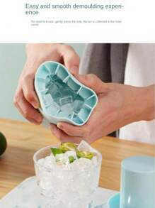 1 pieza Molde de cubitos de hielo de silicona rosa con tapa, Molde de cubitos de hielo mini, Molde de cubitos de hielo cilíndrico azul, Vaso de cubitos de hielo mini fácil de liberar y apilable