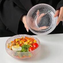 Ins Style Hammered Glass Bowl Fruit Bowl Dessert Bowl Salad Bowl Salad Bowl Home Premium Feeling Fruit Bowl, Easter, Halloween, Christmas, Teacher's Day, Mother's Day, Father's Day Holiday Present, Birthday Present.,School Supplies