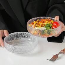 Ins Style Hammered Glass Bowl Fruit Bowl Dessert Bowl Salad Bowl Salad Bowl Home Premium Feeling Fruit Bowl, Easter, Halloween, Christmas, Teacher's Day, Mother's Day, Father's Day Holiday Present, Birthday Present.,School Supplies