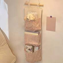 1pc Pink Wall-Mounted Bedroom Organizer - Hanging Storage Pocket For Books, Jewelry And Accessories, Perfect For Dorm And Bedroom, Ideal Gift For Valentine's Day
