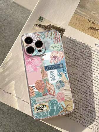 1pc High Permeability Ocean Shell Patterned Thick Shockproof Phone Case Cover Compatible With IPhone 16/16 Pro/16 Plus/16 Pro Max, IPhone 15 Pro Max, Apple P13, P14, P11, P12, XS, XR, 7/8, Galaxy A16 4G, A36, A56, A26, A50, A12, A32, A52, A72, A51, A21S, A13, A14, A36, A56, S22 Ultra, S23, A33, A53, S20 FE, Redmi 11 Youth, 12 Pro, 12/12X, Note 11, 9A, 9C, Poco X3 NFC, Redmi 10, 9, Note 9, 12C, Note 11 Pro, Redmi 10C, Note 8 Pro