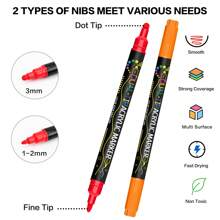 36 Cores Marcadores de Tinta Acrílica de Duas Pontas, Adequados para Madeira, Tela, Pedra, Pintura em Rocha, Vidro, Superfície Cerâmica, Artesanato DIY, Materiais de Arte, De Volta às Aulas