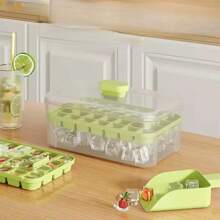 Prensa de cubitos de hielo, Molde de cubitos 68 cubos doble, Caja para hacer hielo con tapa, Moldes de hielo de silicona, Bandeja de cubitos de hielo para congelador, Caja de almacenamiento de hielo hecho en casa, Bandeja de cubitos de hielo de liberación fácil, Bandeja de cubitos de hielo reutilizable de 68 cubos, Bandeja de cubitos de hielo para cócteles y whisky de verano, Caja para hacer hielo de 68 cubos de doble capa