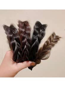 [1 pièce Perruque tressée au look naturel] Perruque bandeau tressé élégante pour femmes - look naturel, cheveux synthétiques droits, parfait pour une utilisation quotidienne, serre-tête, cerceau à cheveux, diadème