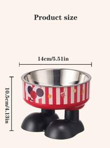 1pc Elevated Pet Feeding Bowl, Cartoon Design, Plastic, Anti-Spill & Neck Protection, For Cats And Dogs