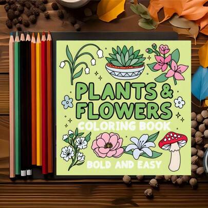 كتاب تلوين الأزهار للشباب 14+ - 22 صفحة، فن سهل التلوين لتخفيف الإجهاد، مثالي لعيد الهالوين وعيد الميلاد وعيد الحب والأعياد، لعشاق الفن، 2D، الأفضل لعيد الميلاد، مثالي لديكور الغرفة، عيد الأم، هدية الأم، عودة إلى المدرسة، لوازم المدرسة