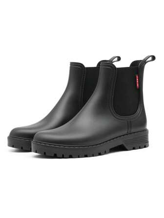 1 Pair Women's Short Rain Boots, Fashionable Chelsea Water Shoes, Waterproof Rubber Gardening Boots, Lightweight & Non-Slip Outdoor Water Boots