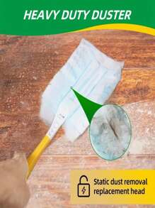 1 Pack (10 Pieces) Disposable Dust Collector Refills, Electrostatic Precipitator Head Replacement - Easily Remove Dust From Electronics, Furniture, Blinds And Ceiling Fans - (Handle Included) - Cleaning Supplies, Cleaning Accessories