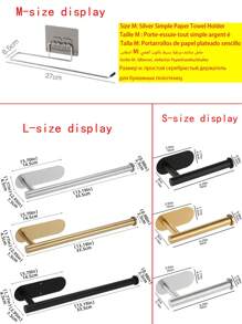 1 Stück einfaches Küchen-/Badezimmer-Aufbewahrungsregal, kann als Papierhandtuchhalter, Frischhaltefolie-Ständer, Handtuchhalter, Servietten-Aufbewahrung, Lappen-Halter verwendet werden, in Gold/Silber/Schwarz/einfacher Ausführung in verschiedenen Größen und Typen erhältlich