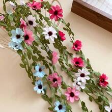 Grüner Blumendraht Stirnband mit Gänseblümchen Blumen Muster, Braut Haarschmuck aus synthetischen Fasern, Frühling/Sommer