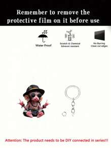 3 Stück Hip-Hop Affe, 2D Acryl Anhänger, sehr cooles Design, kann als multifunktionaler Schlüsselanhänger, Dekorationszubehör, Innenraum-Hängedekoration und DIY Rucksack-Anhänger verwendet werden, perfekt, ohne Batterie erforderlich [Das Produkt muss manuell installiert werden.] Halloween Zubehör Lehrertag Weihnachtsgeschenkideen Taschenzubehör Ausweishalter Autozubehör Taschenanhänger