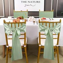 10pcs Chair Sashes With Buckle Sliders, Elastic Versatile Chair Bands Suitable For Wedding Party Ceremony Reception Decoration, Applicable To Birthday, Wedding, Banquet, Holiday Party Decoration And Baby Shower Chair Covers