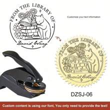 1pc Personalized Stainless Steel Embossing Stamp, Customizable Rectangle Shape For Books, Library, Office, Envelopes, Napkins, Handmade Gifts, Wedding Invitations, Birthday Presents,Back To School,School Supplies