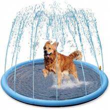 Extra Large Dog Pool Splash Pad - Heavy Duty PVC Pet Swimming Pool For Outdoor Play, Non-Slip Cooling Bath Tub For Big Dogs & Puppies, Summer Water Sprinkler Fun For Backyard, Garden & Kids