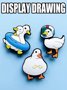 11 PCS Duck Series, DIY Charms For Shoe Key Chain Sandals Beach, PVC Shoe Charms For Clogs Premium Quality Popular Decorations Accessories Great Gifts, Birthday, Party