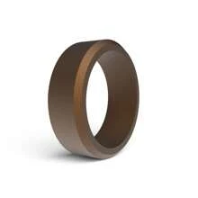 Anillo de silicona - 8 mm de ancho, diseño de borde biselado, perfecto para deportes y regalo del Día de San Valentín